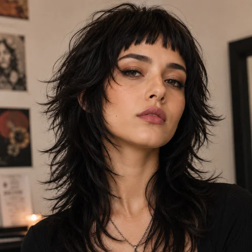 Micro Bang Wolf Cut Women – Edgy Layered Hairstyle