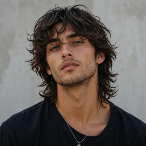 Wavy-wolf-cut men
