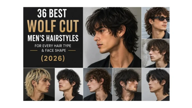Young man with a short wolf cut hairstyle featuring textured layers, short sides, and natural volume for a modern men's haircut.